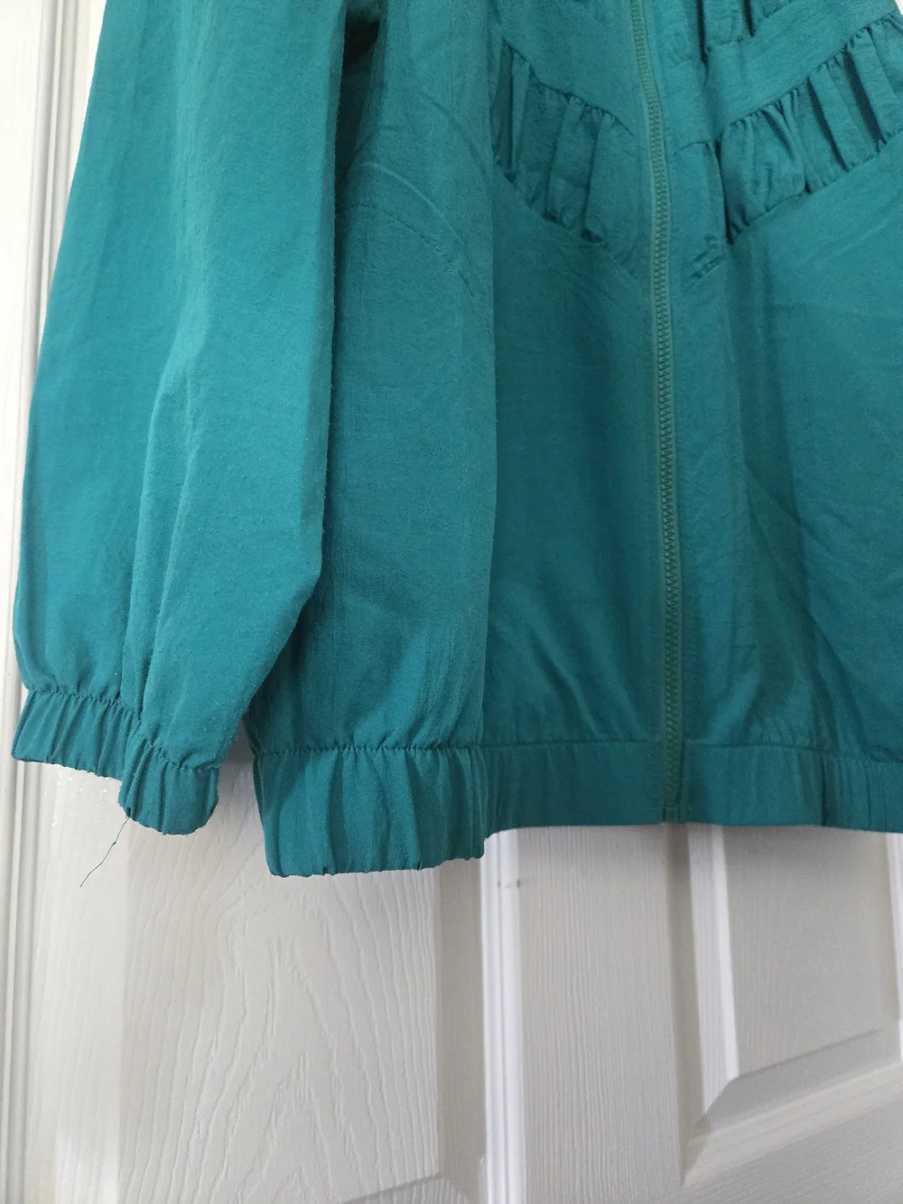 Vintage 1980s Teddi Sport Blue Polyester Full Zip Windbreaker Jacket USA - Picture 5 of 13